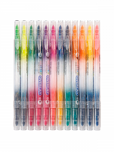 Набор блестящих двухсторонних акварельных маркеров на водной основе 12шт Орбита OT-OCL06